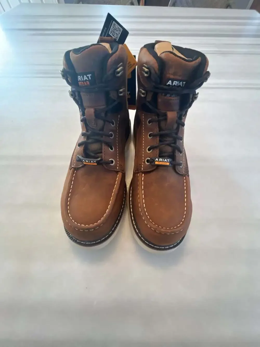 Ariat Rebar Wedge Moc Toe Size 7.5EE Brown Waterproof Work Boot